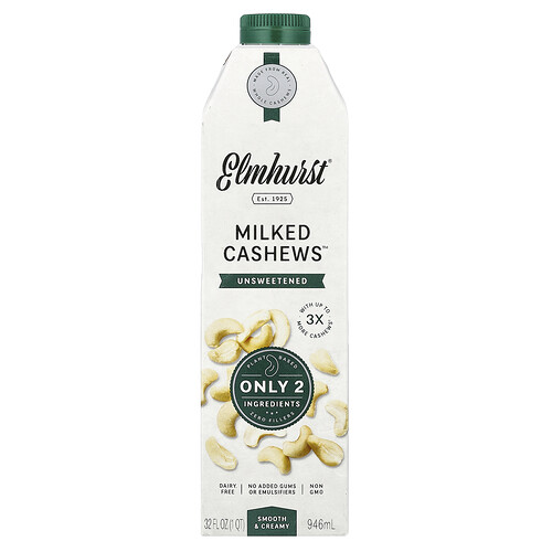 Elmhurst, Milked Cashews™, Unsweetened, 32 fl oz (946 ml)