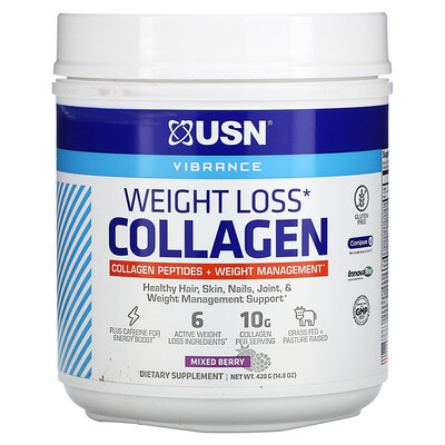 

USN, Weight Loss Collagen, Mixed Berry, 14.8 oz (420 g)