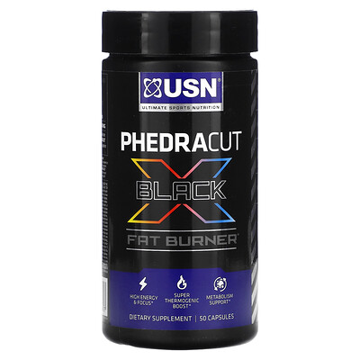 

USN, Phedracut Black, Fat Burner, 50 Capsules