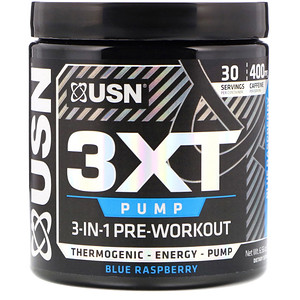 Отзывы о ЮСН, 3XT- Pump, 3-In-1 Pre-Workout, Blue Raspberry, 6.56 oz (186 g)