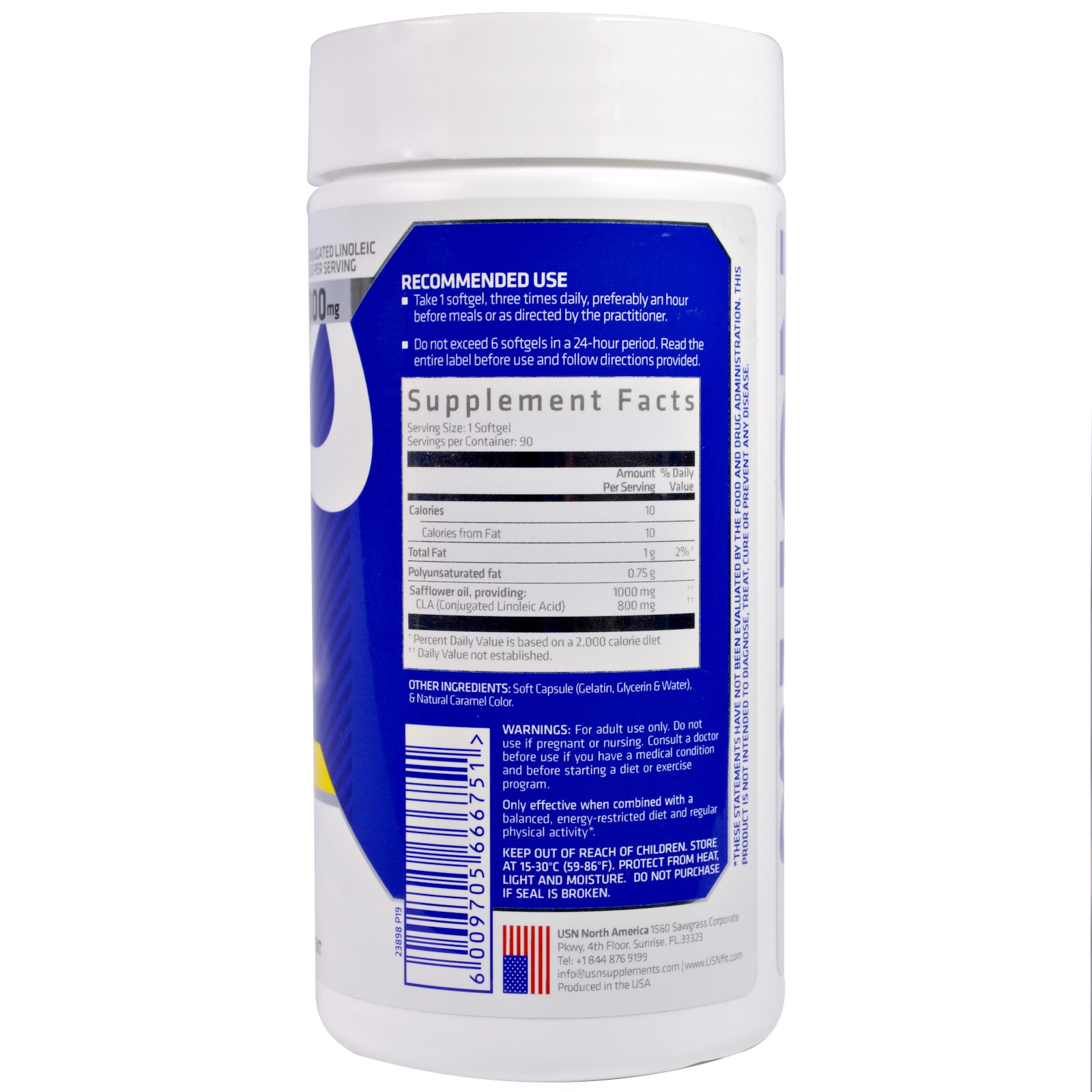 USN, CLA, Pure 1000, 90 Softgels iHerb