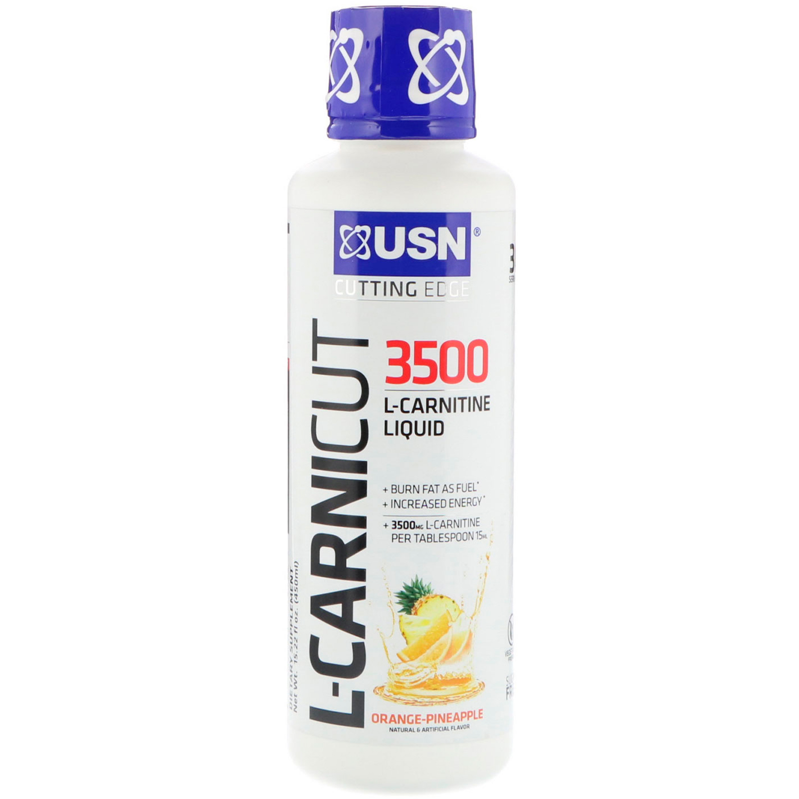 USN, LCarnicut 3500 LCarnitine Liquid, OrangePineapple, 15.22 fl oz