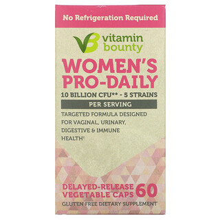 Vitamin Bounty, Women's Pro-Daily, 10 млрд КОЕ, 60 растительных капсул с отсроченным высвобождением