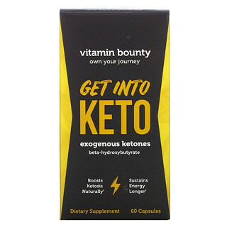 Vitamin Bounty, Get Into Keto, Exogenous Ketones, exogene Ketone, 60 Kapseln