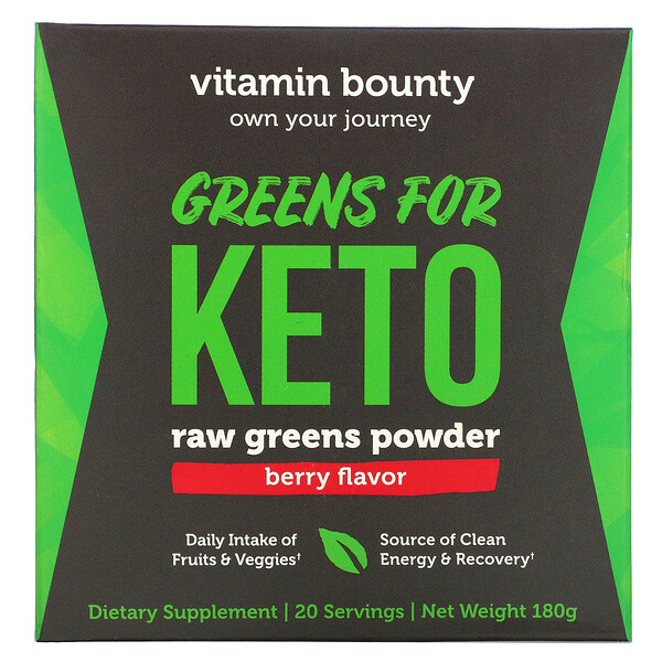 Greens For Keto, Raw Greens Powder, Berry, 180 g