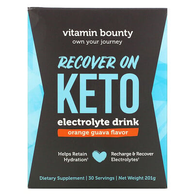 Vitamin Bounty Recover On Keto, Electrolyte Drink, Orange Guava Flavor, 201 g