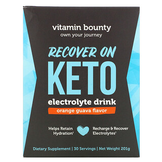 Vitamin Bounty, Recover On Keto, Electrolyte Drink, Orange Guava, 201 g