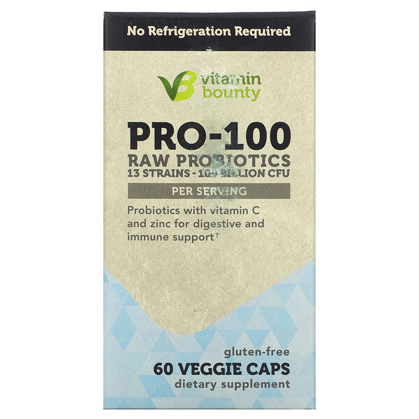 PRO-100 Raw Probiotics, 100 Billion CFU, 60 Veggie Caps