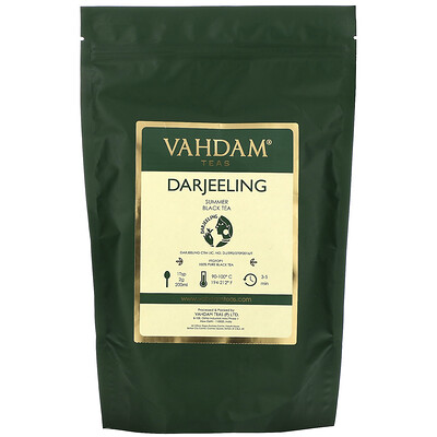 Vahdam Teas черный чай, Дарджилинг, для ежедневного использования, 100 г (3,53 унции)
