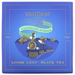 Vahdam Teas, рассыпной черный чай, летний Дарджилинг, подарочный набор, 1 жестяная банка