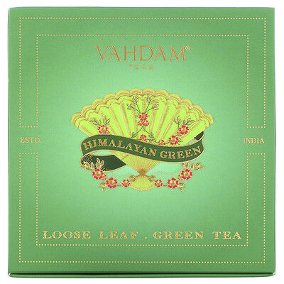 Купить Vahdam Teas Loose Leaf Green Tea, Himalayan Green Gift Set, 1 Tin Caddy