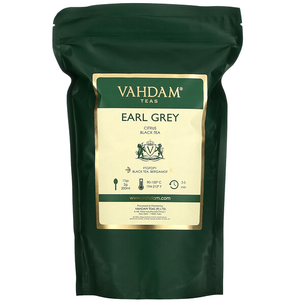 Vahdam Teas‏, Earl Grey, Citrus Black Tea, 16.01 oz (454 g)