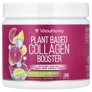 Vitauthority, Collageenbooster op plantenbasis, natuurlijke roze limonade, 162 g
