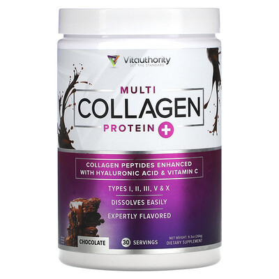 

Vitauthority Multi Collagen Protein Plus Vitamin C Hyaluronic Acid Chocolate 9.3 oz (264 g)