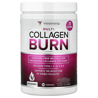 Vitauthority, Multi Collagen Burn, Sin sabor, 162,4 g (5,73 oz)