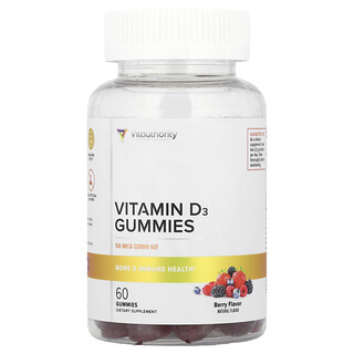 Vitauthority, Gommes à la vitamine D3, Baies, 60 gommes (25 µg par gomme)