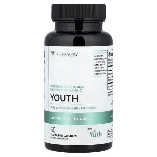 Vitauthority, Youth, Premium Anti-Aging Mix with Vitamin C, Premium-Anti-Aging-Mischung mit Vitamin C, 60 pflanzliche Kapseln