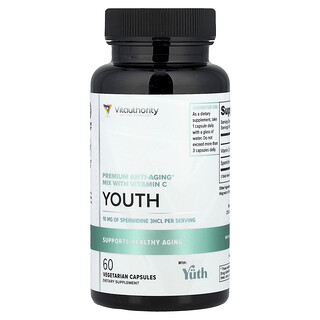 Vitauthority, Youth, Mezcla antienvejecimiento prémium con vitamina C, 60 cápsulas vegetales