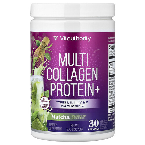 Vitauthority Protéines Multi-collagène Matcha 276 g