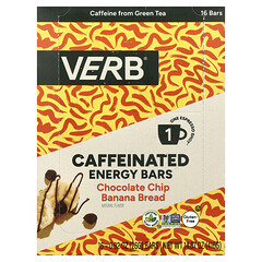 Caffeinated Energy Bar, Chocolate Chip Banana Bread, 16 Bars, 0.92 oz (26 g) Each