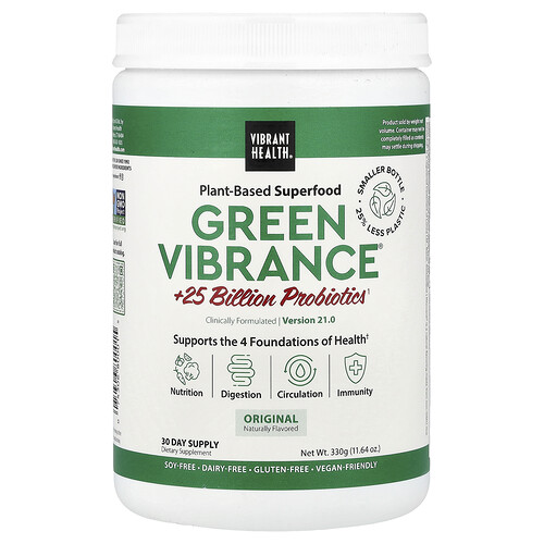 Vibrant Health Green Vibrance® +25 Billion Probiotics, Version 21.0, 11.64 oz (330 g)