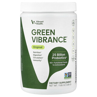 Vibrant Health, Green Vibrance® +25 miljardia probioottia, versio 21.0, 330 g