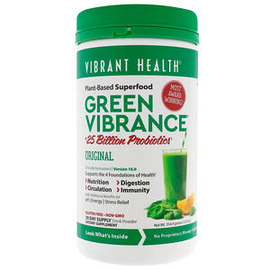 Отзывы о Вибрант Хэлт, Green Vibrance +25 Billion Probiotics, Version 16.0, 12.5 oz (354.9 g)
