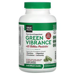 Vibrant Health, Green Vibrance（グリーンバイブランス）、バージョン19.0、ベジカプセル240粒