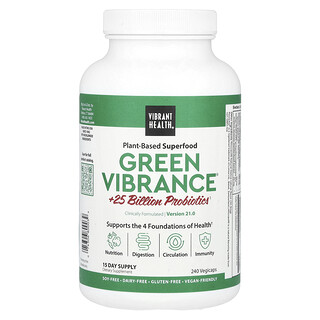 Vibrant Health, Green Vibrance® +25 Bilion Probiotik, Versi 21.0, 240 Vegicaps