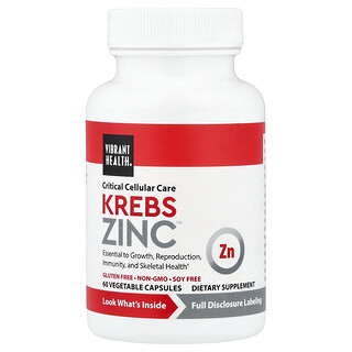 Vibrant Health, Krebs Zinc™, 60 Cápsulas Vegetais