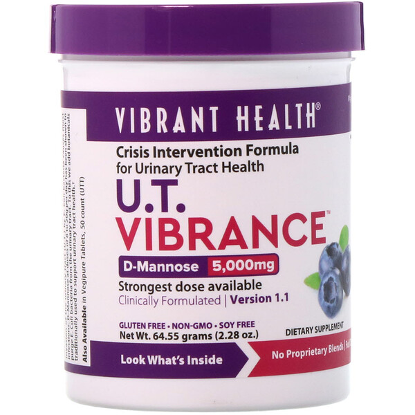 Vibrant Health‏, דרכי השתן Vibrance, D-מנוז 5,000 מ"ג, גרסא 1.1, 2.28 oz (64.55 גרם)