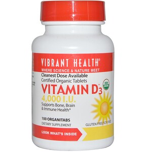 Купить Vibrant Health, Витамин D3, 4,000 МЕ, 100 таблеток  на IHerb