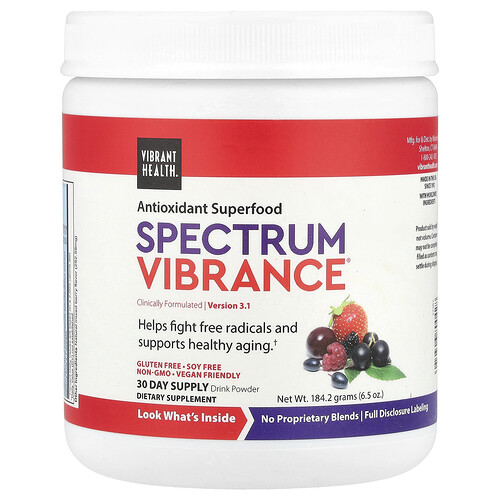 Vibrant Health Spectrum Vibrance®, Antioxidant Superfood, Version 3.1, Mixed Berry, 6.5 oz (184.2 g)