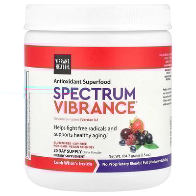 Vibrant Health  Spectrum Vibrance®  Antioxidant Superfood  Version 3.1  Mixed Berry  6.5 oz (184.2 g)