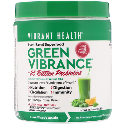

Green Vibrance +25 Billion Probiotics, Version 18.0, 5.82 oz (165 g)