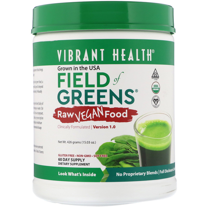 Vibrant Health, Organic Field of Greens, Raw Vegan Food, Version 1.0