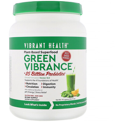 

Green Vibrance +25 млрд пробиотиков, версия 18.0, 913 г (32,21 унции)
