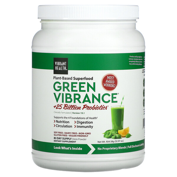 Green Vibrance +25 Billion Probiotics, Version 18.0, 32.21 oz (913 g)