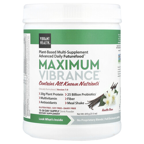 Vibrant Health, Maximum Vibrance®, Version 7.0, Vanilla Bean, 21.5 oz (610 g)
