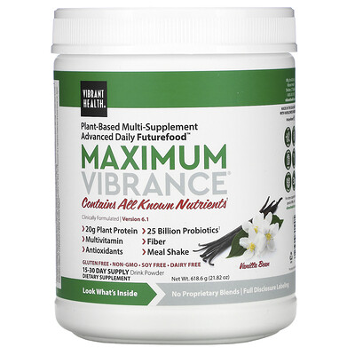 Vibrant Health Maximum Vibrance, Version 6.1, Vanilla Bean, 618.6 g (21.82 oz)