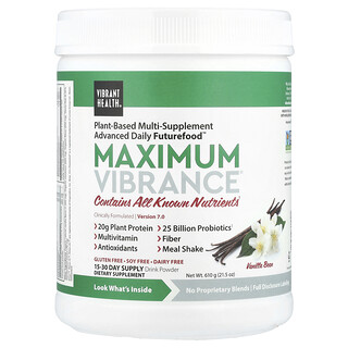Vibrant Health, Maximum Vibrance®, Version 7.0, Ergänzungsmittel, Vanille, 610 g (21,5 oz.)