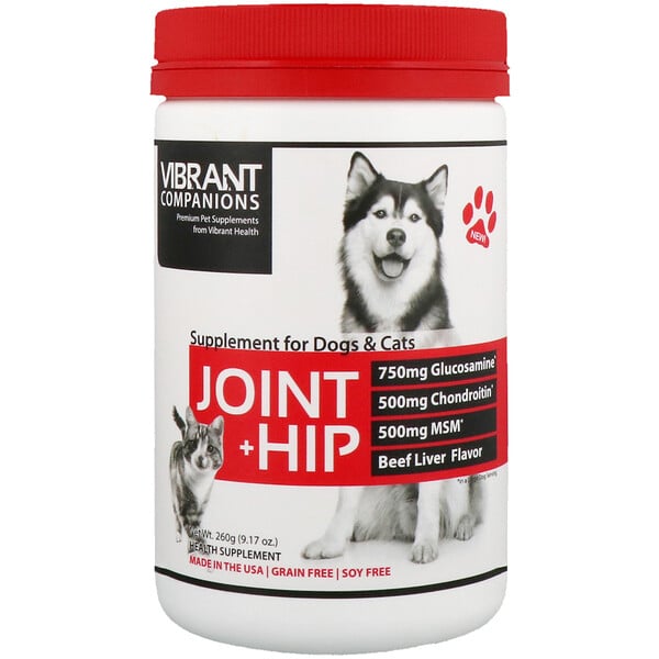 Joint + Hip, Supplement for Dogs & Cats, Beef Liver Flavor, 9.17 oz (260 g)