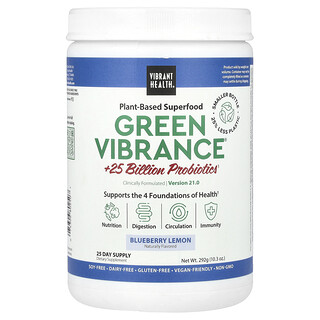 Vibrant Health, Green Vibrance® +25 Billion Probiotics, Version 21.0, Blueberry Lemon, 10.3 oz (292 g)