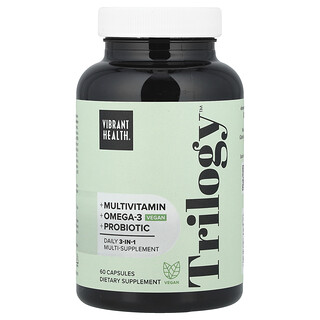 Vibrant Health, Trilogy™, Daily 3-in-1 Multi-Supplement, Vegan, 60 Capsules