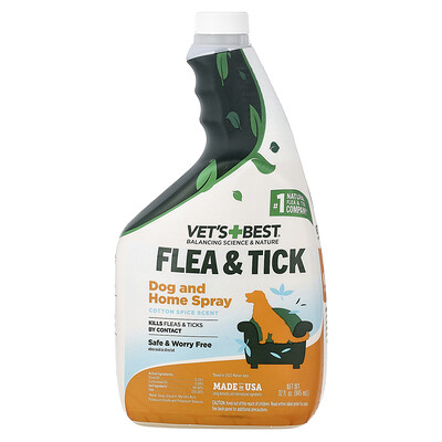 Vet's Best, Pulgas y garrapatas, Spray para el hogar y los perros, Especia de algodón, 945 ml (32 oz. líq.)