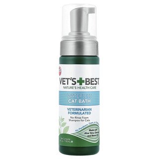 Vet's Best, Waterless Cat Bath, пяна без изплакване, шампоан за котки, 118 ml (4 fl oz)
