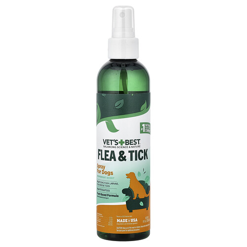 Vet's Best, Flea & Tick Spray For Dogs, Flöhe- und Zeckenspray für Hunde, Pfefferminze, 236,6 ml (8 fl. oz.)