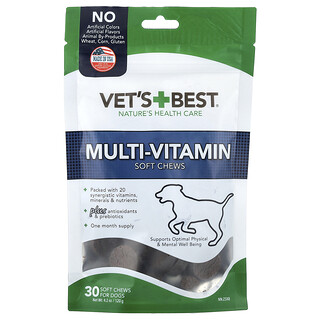 Vet's Best, Comprimidos masticables blandos con multivitaminas, Para perros, Todos los tamaños, 30 comprimidos masticables blandos, 120 g (4,2 oz)