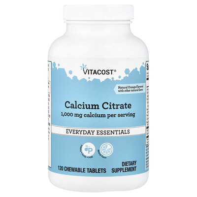 Vitacost Calcium Citrate Natural Orange 120 Chewable Tablets