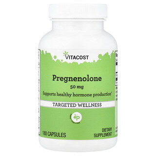 Vitacost, Pregnenolona, 50 mg, 180 cápsulas